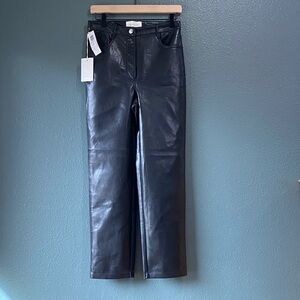 NWT Wilfred Melina Size 6 Black Vegan Leather Pants Aritzia